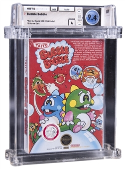1988 NES Nintendo (USA) "Bubble Bobble" Sealed Video Game - WATA 9.4/A